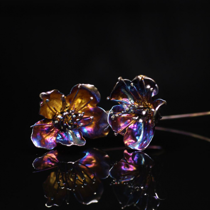 Серьги в серебре Fleur de Magique, Абрикос, фото 1